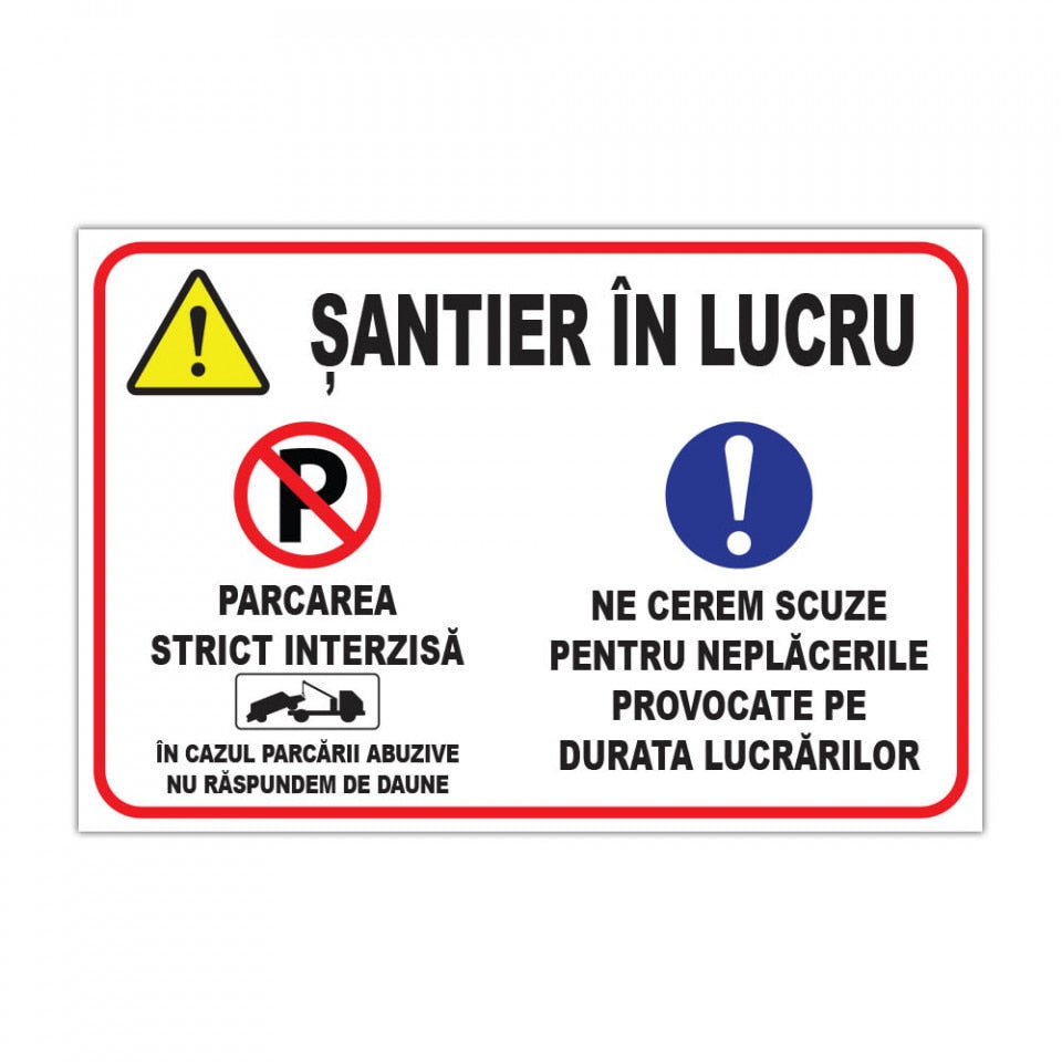 Panou Indicator PVC 4mm "Parcarea interzisa"