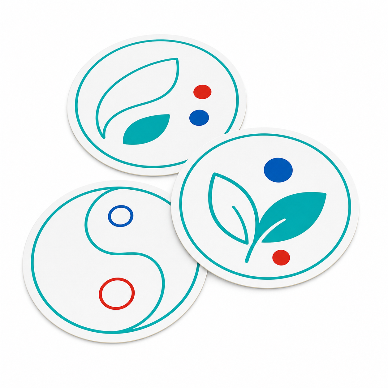 Stickere rotunde personalizate din PVC alb