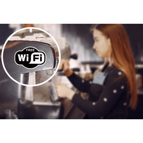 Set 4 Etichete "FREE WIFI" — 10×7cm