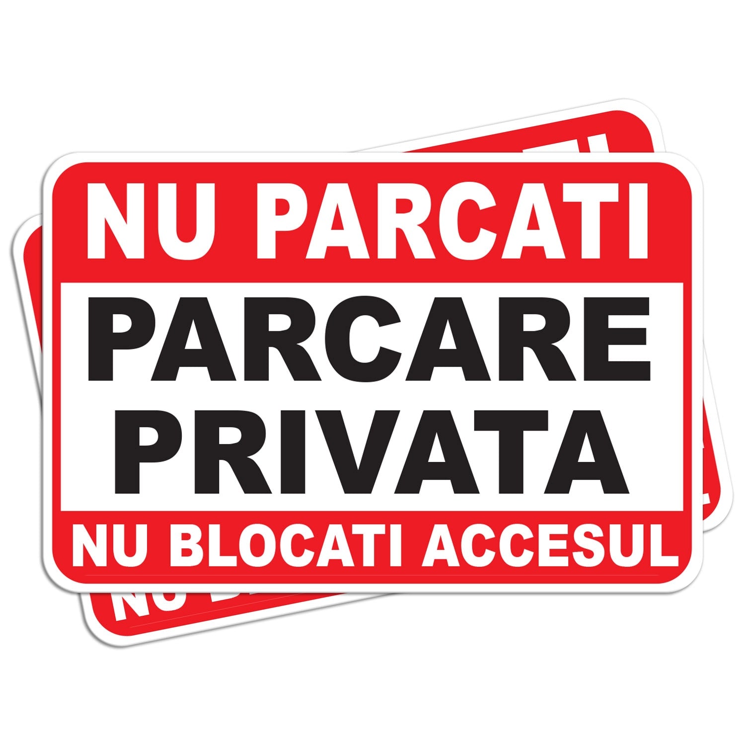 Set 2 indicatoare avertizare Parcare Privata Nu Parcati — 30×20 cm