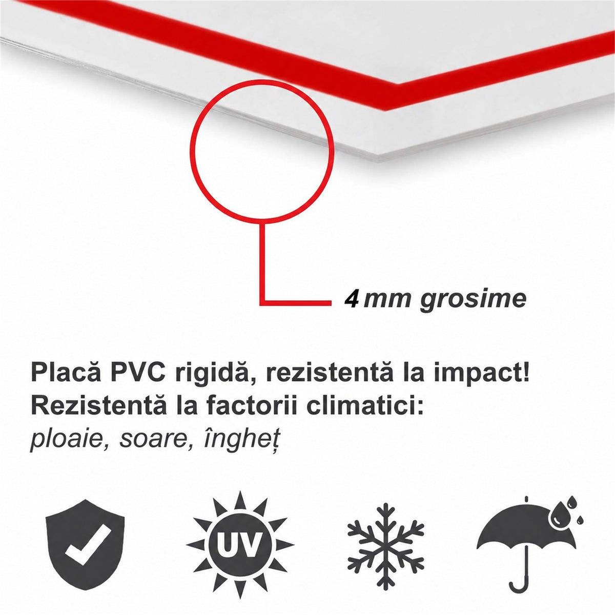 Indicator de interdicție „Nu rupeți florile”, placă din PVC rigid, grosime 4 mm, 20 x 30 cm, Alb – imaginea 3