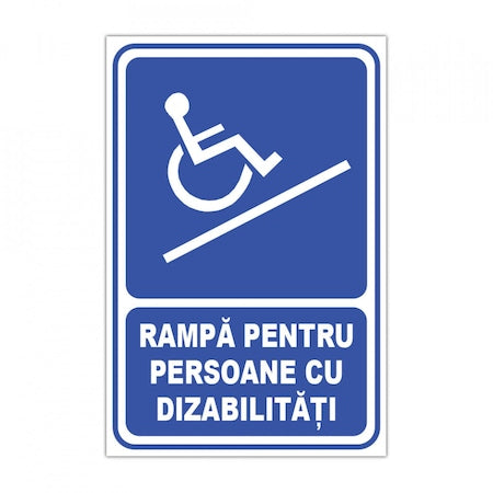 Panou Indicator PVC 4mm "Rampa pentru persoane cu dizabilitati"