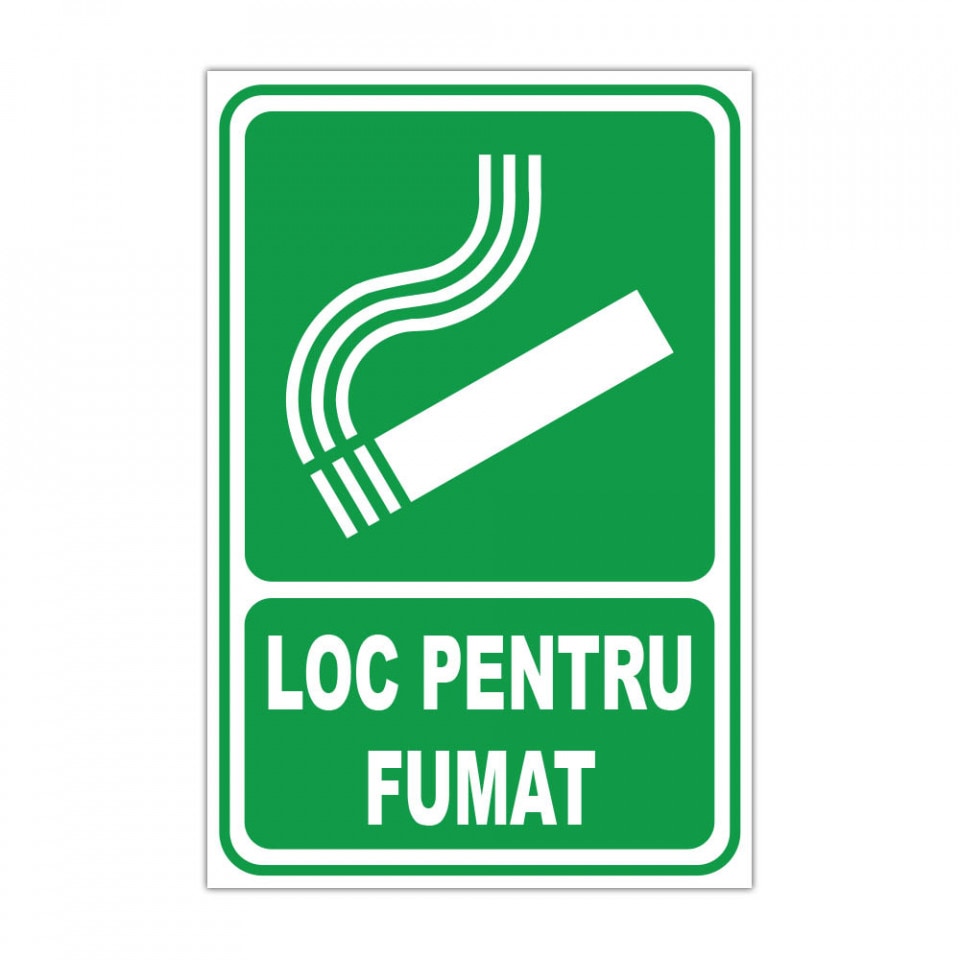 Panou Indicator PVC 4mm "Loc pentru fumat"