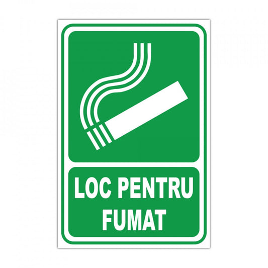 Panou Indicator PVC 4mm "Loc pentru fumat"