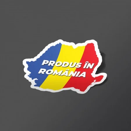 Etichete "Produs in Romania - Harta" — 15×15cm