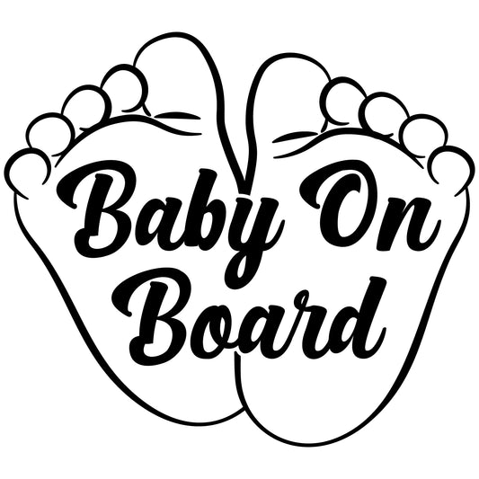 Set 2 Etichete "Baby on board - picioruse" — 10×10cm