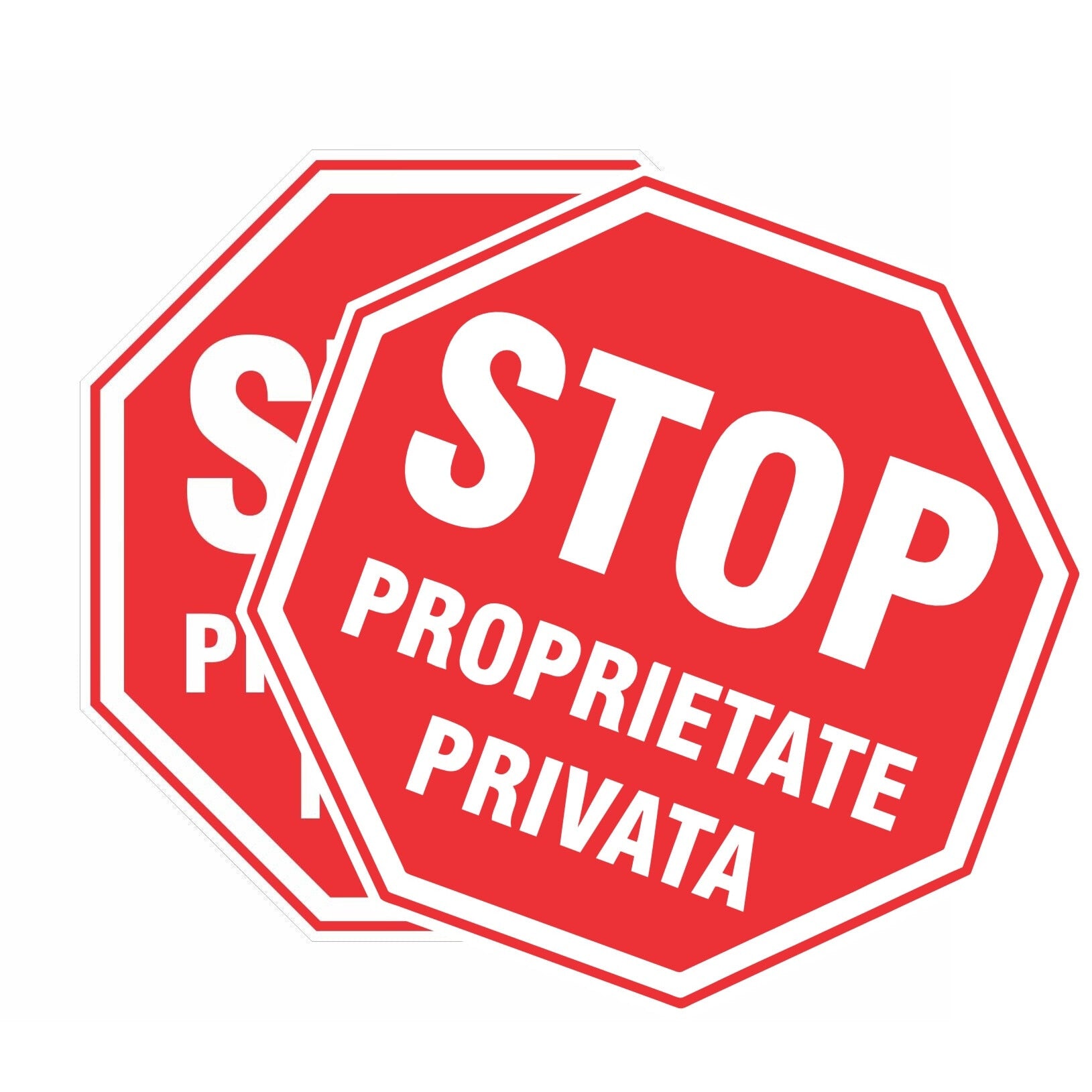 Set 2 indicatoare avertizare STOP — 30×30 cm