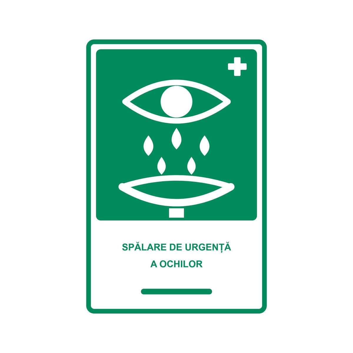 Indicator stație de spălare de urgență a ochilor, placa PVC rigid 4 mm, 20 x 30 cm – imaginea 1