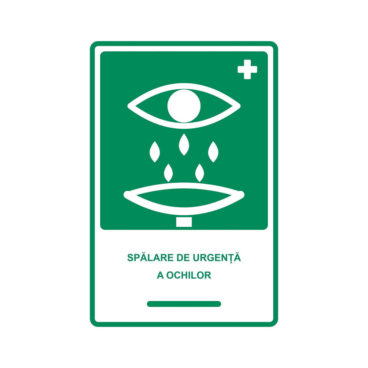 Set 2 stickere stație de spălare de urgență a ochilor, PVC, 20 x 30 cm – imaginea 1
