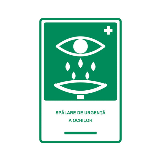 Set 2 stickere stație de spălare de urgență a ochilor, PVC, 20 x 30 cm – imaginea 1