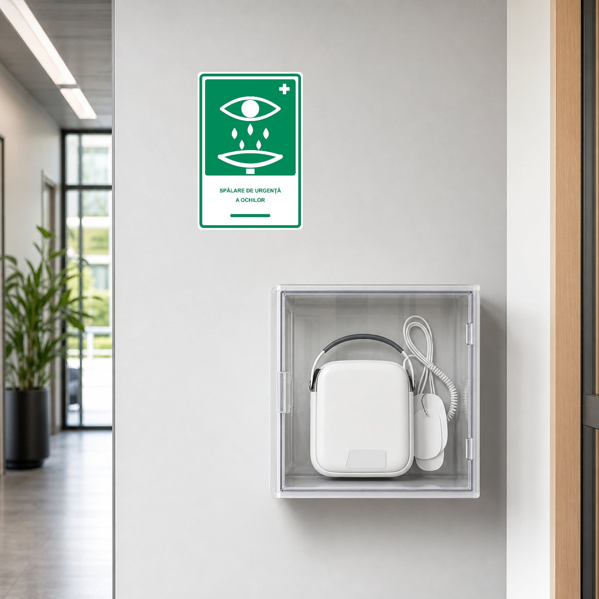 Set 2 stickere stație de spălare de urgență a ochilor, PVC, 20 x 30 cm – imaginea 2