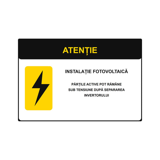 Set 6 stickere de avertizare pentru cutii de joncțiune fotovoltaice, PVC autoadeziv, 9 x 6 cm, Alb – imaginea 1