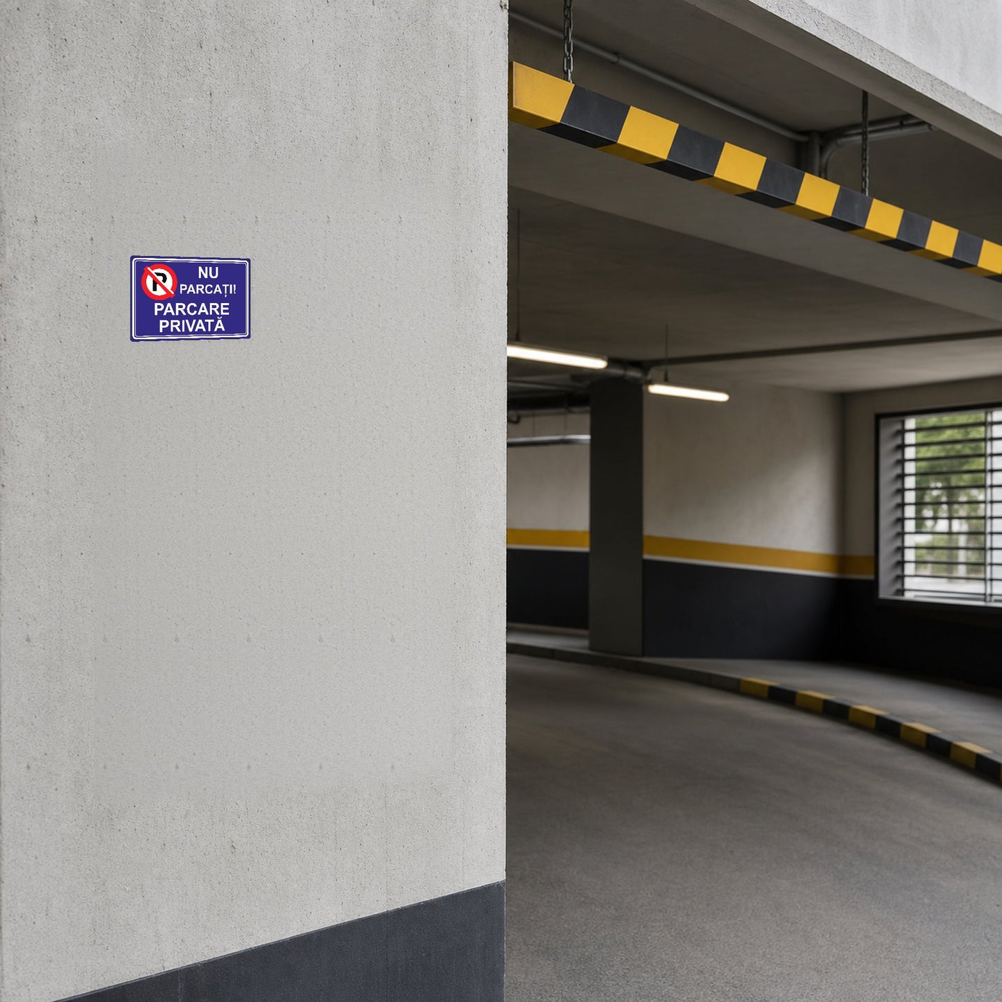 Indicator Nu parcați, Parcare privată, placa PVC rigid 4 mm - 02 mockup parcare 30x20