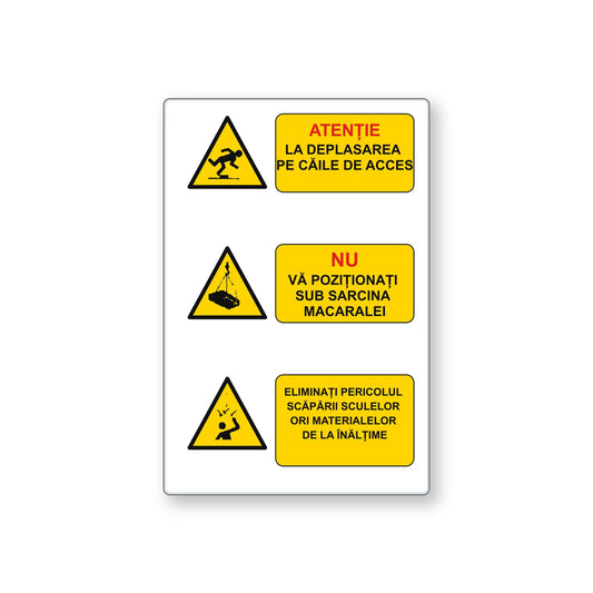 Indicator Reguli de bază pe șantier, placă PVC rigid 4 mm - placa 20x30 01 produs principal