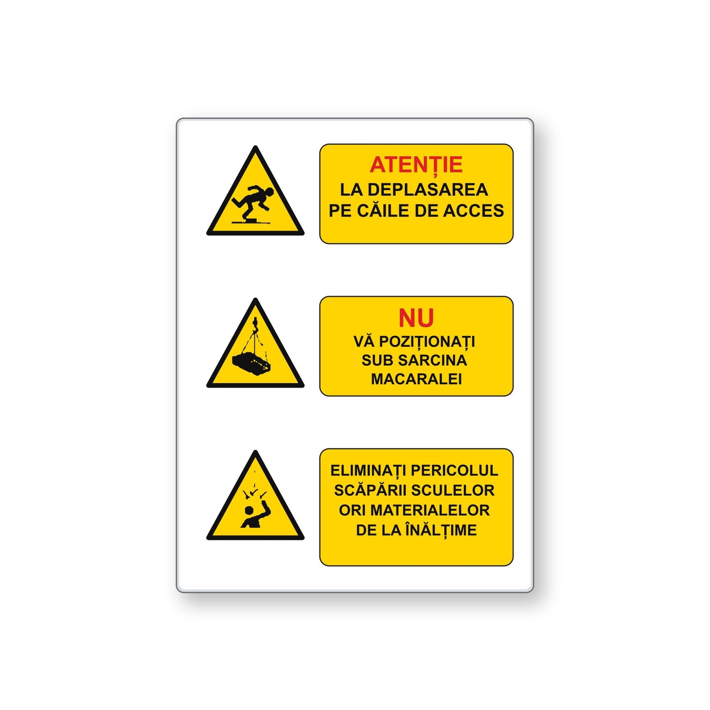 Indicator Reguli de bază pe șantier, placă PVC rigid 4 mm - placa 30x40 01 produs principal
