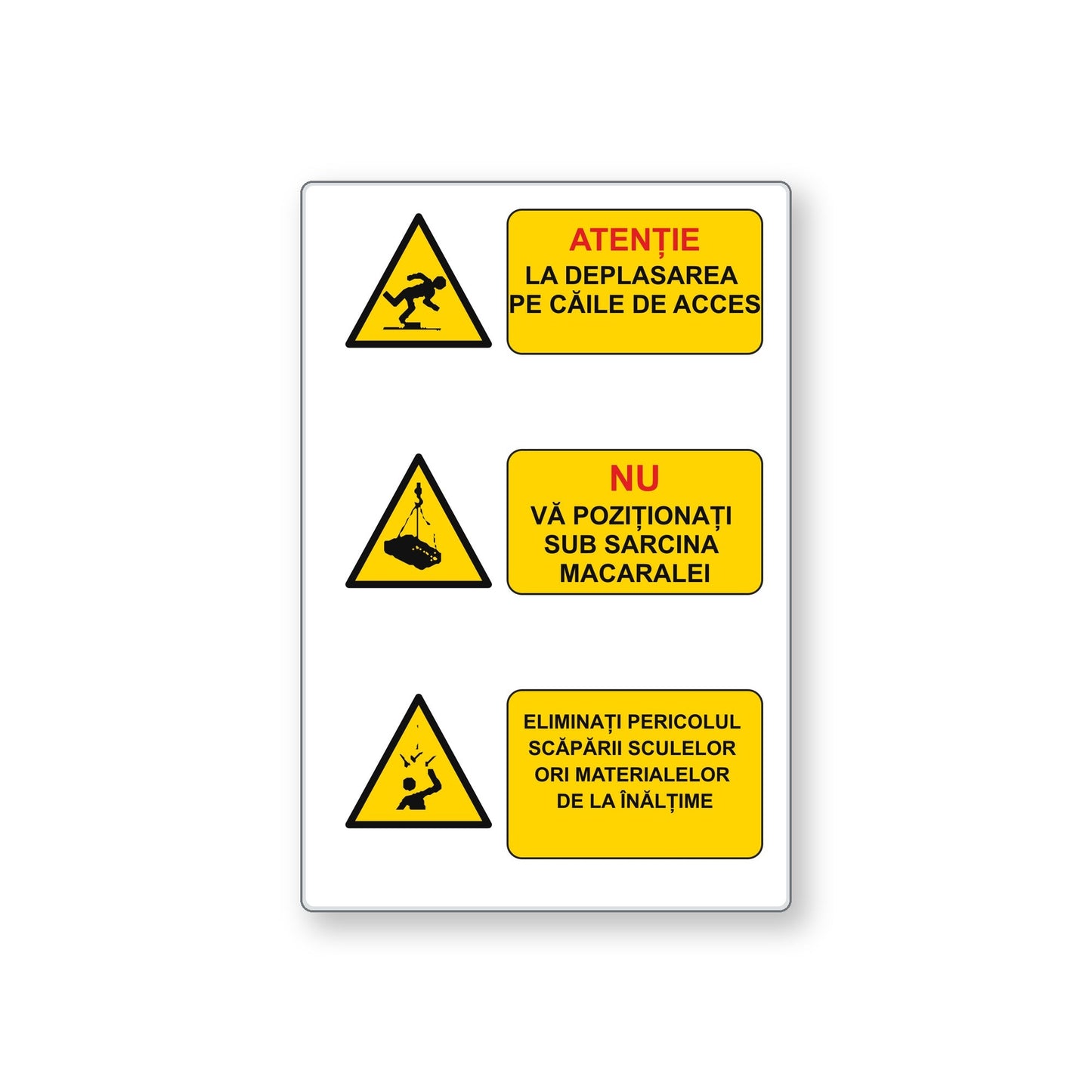 Indicator Reguli de bază pe șantier, placă PVC rigid 4 mm - placa 40x60 01 produs principal