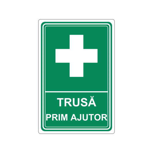 Indicator Trusă de prim ajutor, placa PVC rigid 4 mm, 20 x 30 cm, Alb - imagine 1