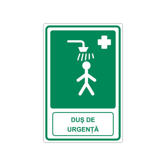 Set de 2 autocolante „Duș de urgență”, PVC autoadeziv, 20 x 30 cm, Alb – imaginea 1