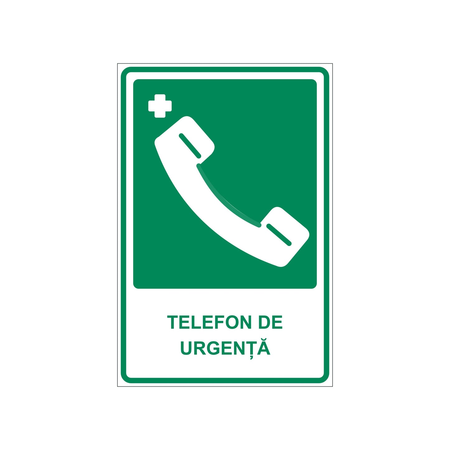 Set de 2 autocolante „Telefon de urgență”, PVC autoadeziv, 20 x 30 cm, Alb – imaginea 1