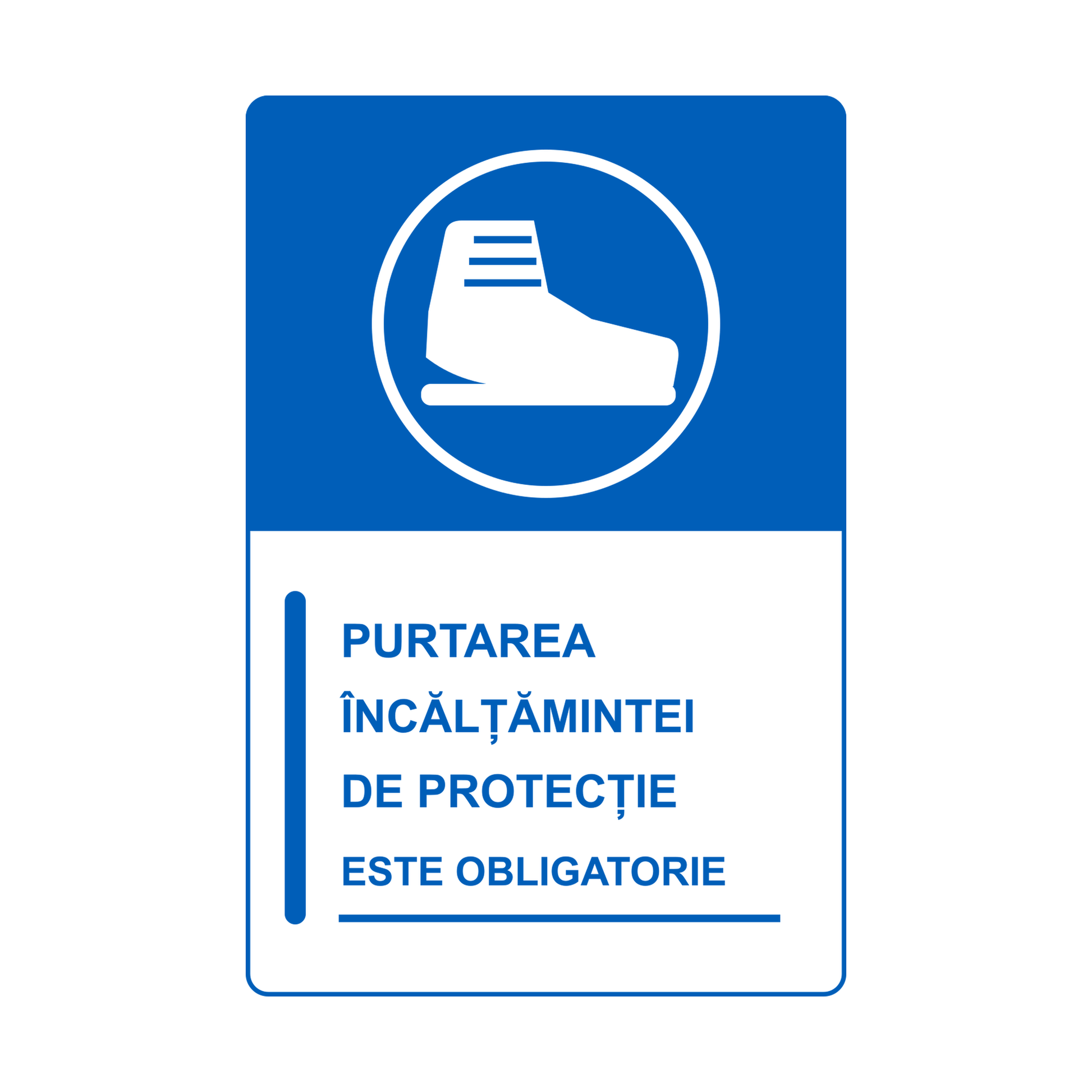 Set 2 autocolante Purtarea încălțămintei de protecție este obligatorie, PVC autoadeziv, 20 x 30 cm – imaginea 1