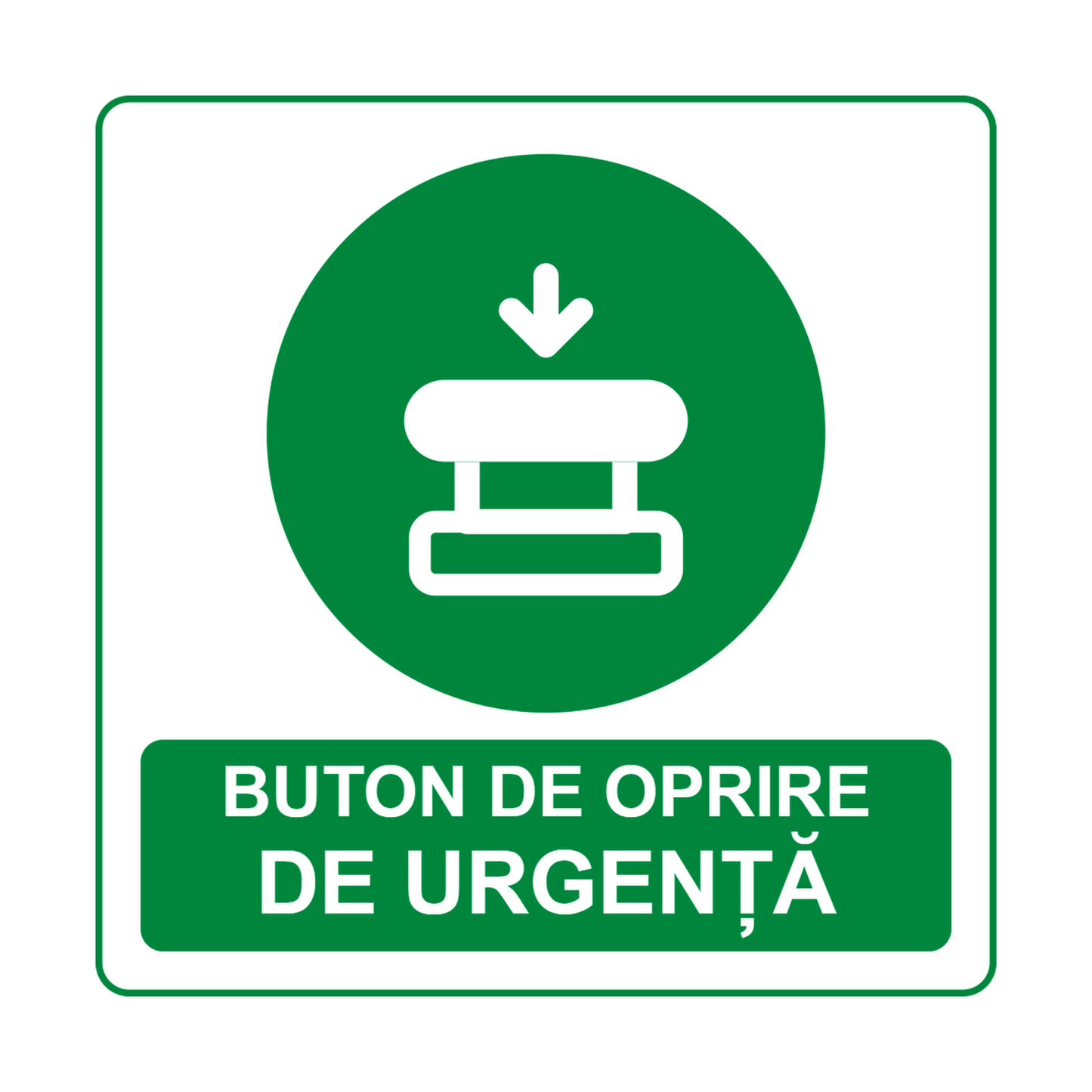 Set 2 autocolante Buton de oprire de urgență, PVC autoadeziv, 10 x 10 cm – imaginea 1