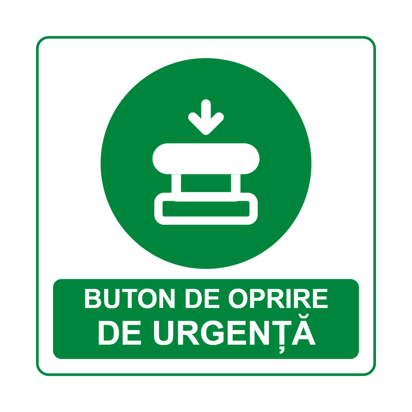 Set 2 autocolante Buton de oprire de urgență, PVC autoadeziv, 20 x 20 cm – imaginea 1