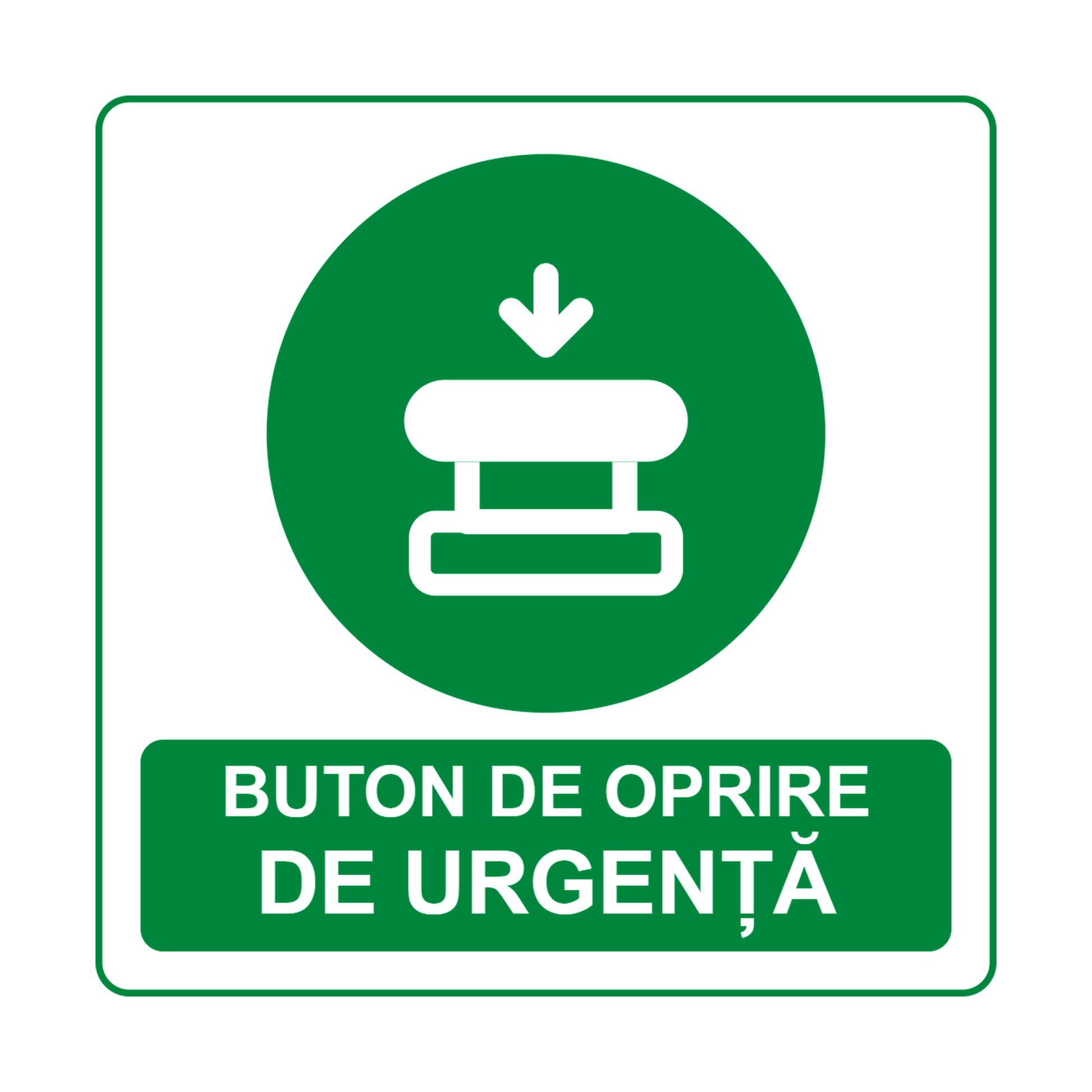 Set 2 autocolante Buton de oprire de urgență, PVC autoadeziv, 20 x 20 cm – imaginea 1