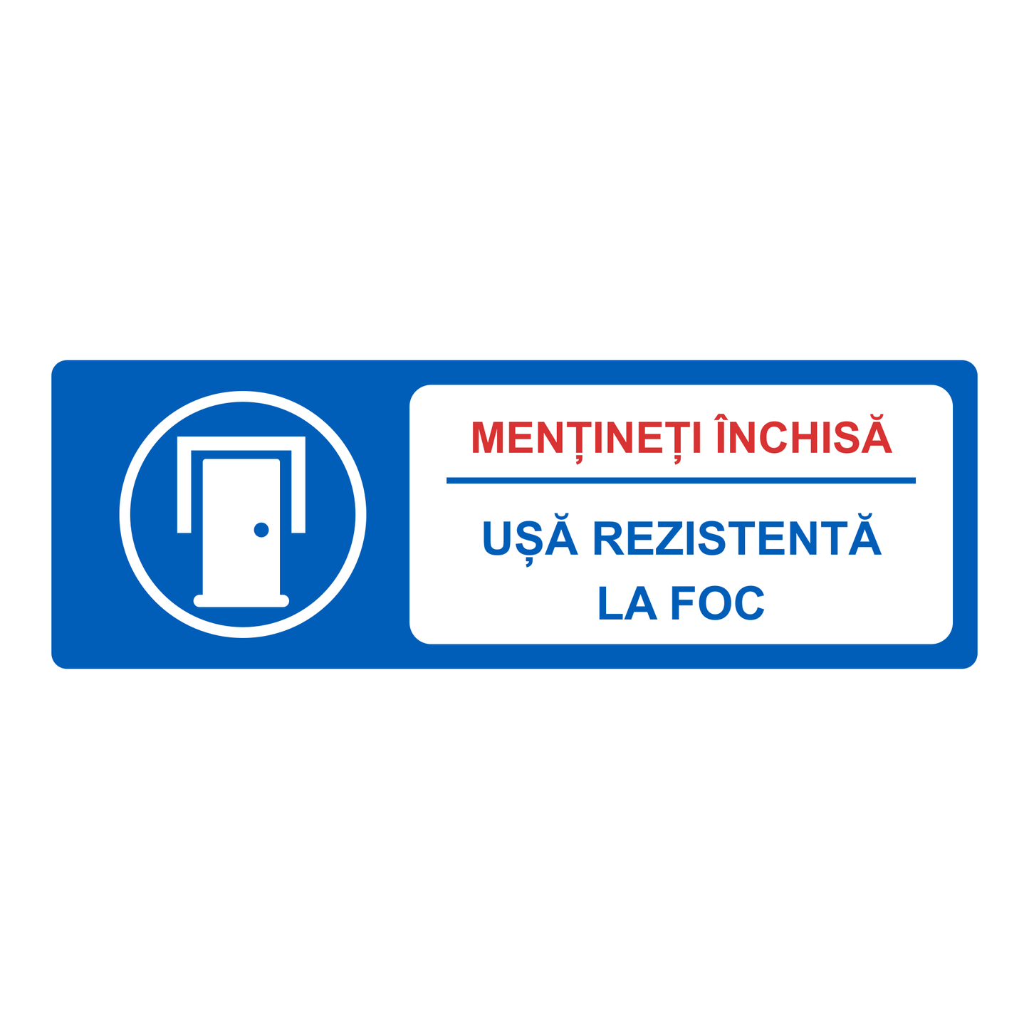 Set 2 autocolante Ușă rezistentă la foc – Mențineți închisă, PVC autoadeziv, 30 x 10 cm – imaginea 1