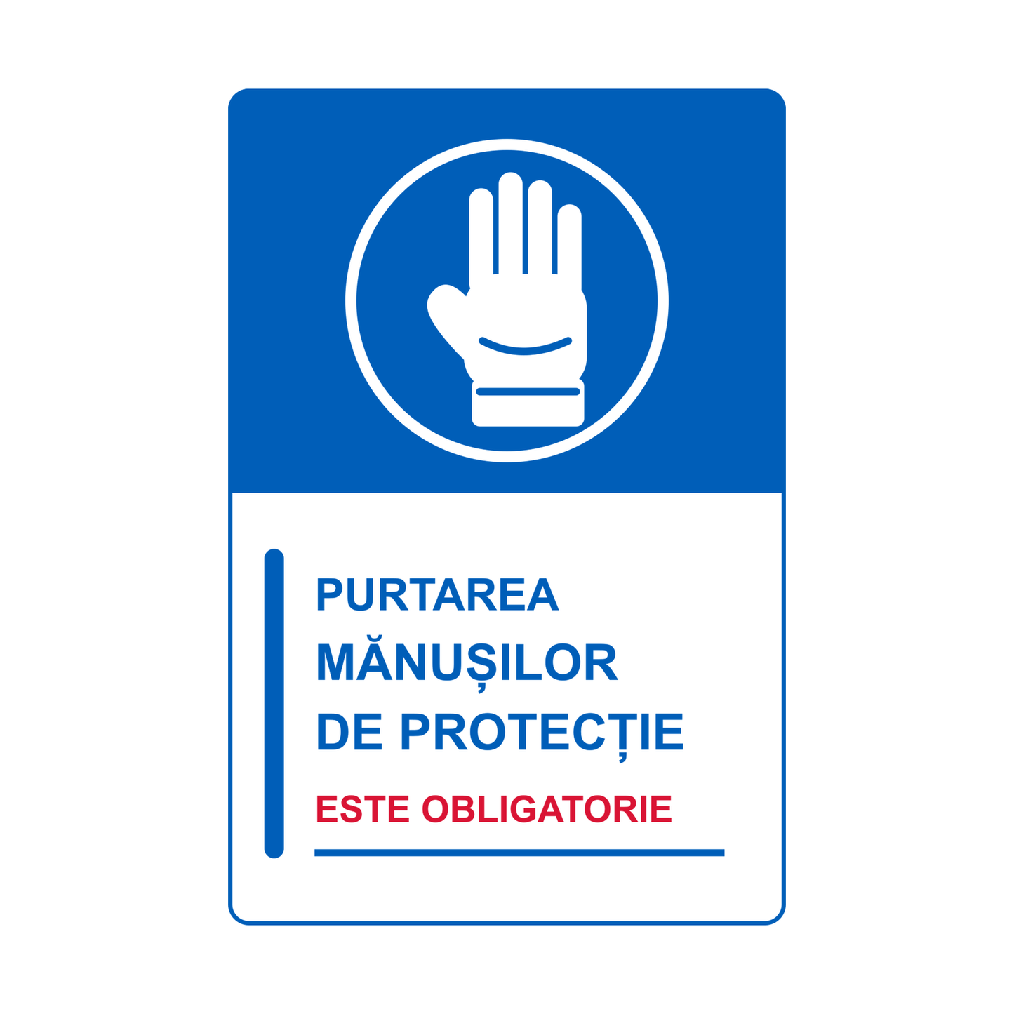 Set 2 autocolante Purtarea mănușilor de protecție este obligatorie, PVC autoadeziv, 20 x 30 cm – imaginea 1