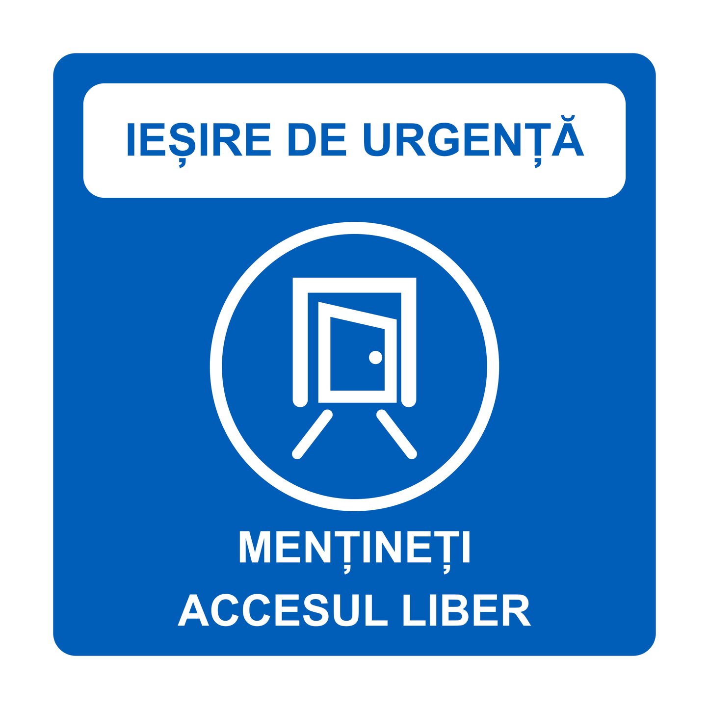 Set 2 autocolante Ieșire de urgență – Mențineți accesul liber, PVC autoadeziv, 20 x 20 cm – imaginea 1