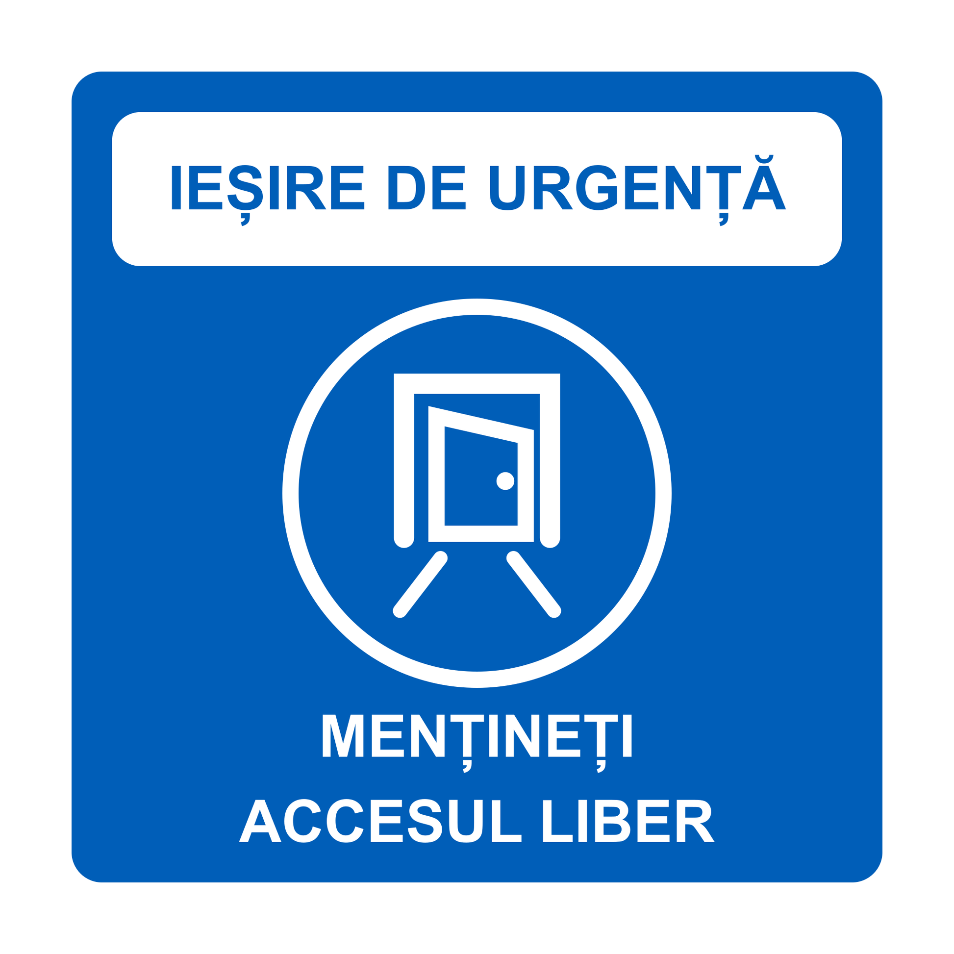 Set 2 autocolante Ieșire de urgență – Mențineți accesul liber, PVC autoadeziv, 20 x 20 cm – imaginea 1