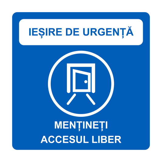 Set 2 autocolante Ieșire de urgență – Mențineți accesul liber, PVC autoadeziv, 20 x 20 cm – imaginea 1
