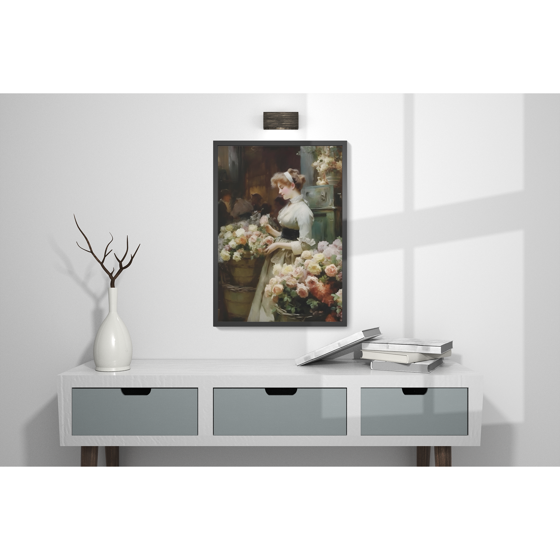 Tablou canvas "Flower Lady" - 40x60 cm