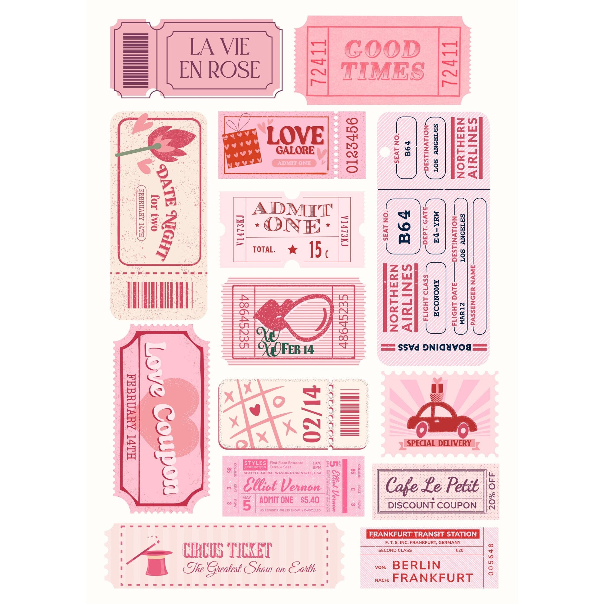 Tablou canvas "Pink ticket" - 40x60 cm