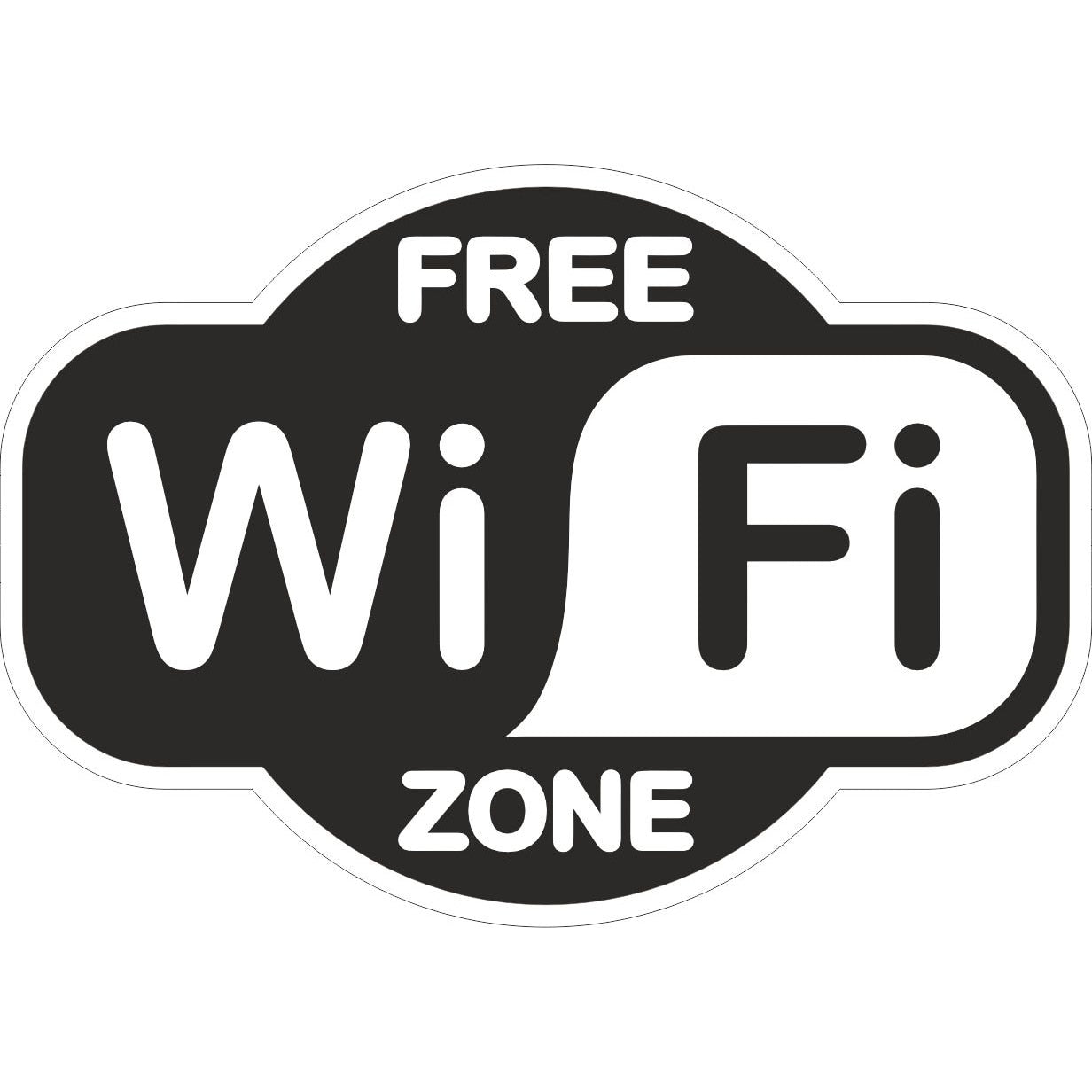 Set 4 Etichete "FREE WIFI" — 10×7cm