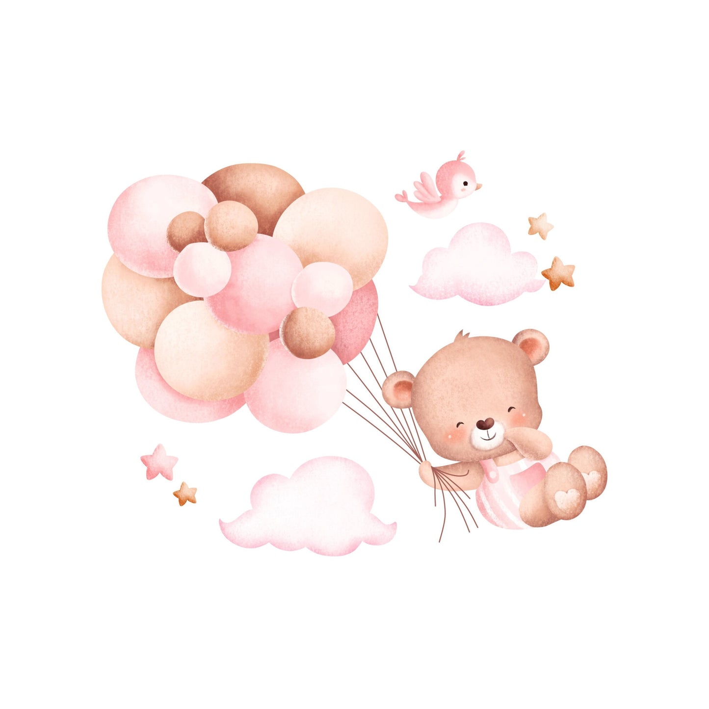 Tablou canvas "Pink balloon teddy" - 60x40 cm