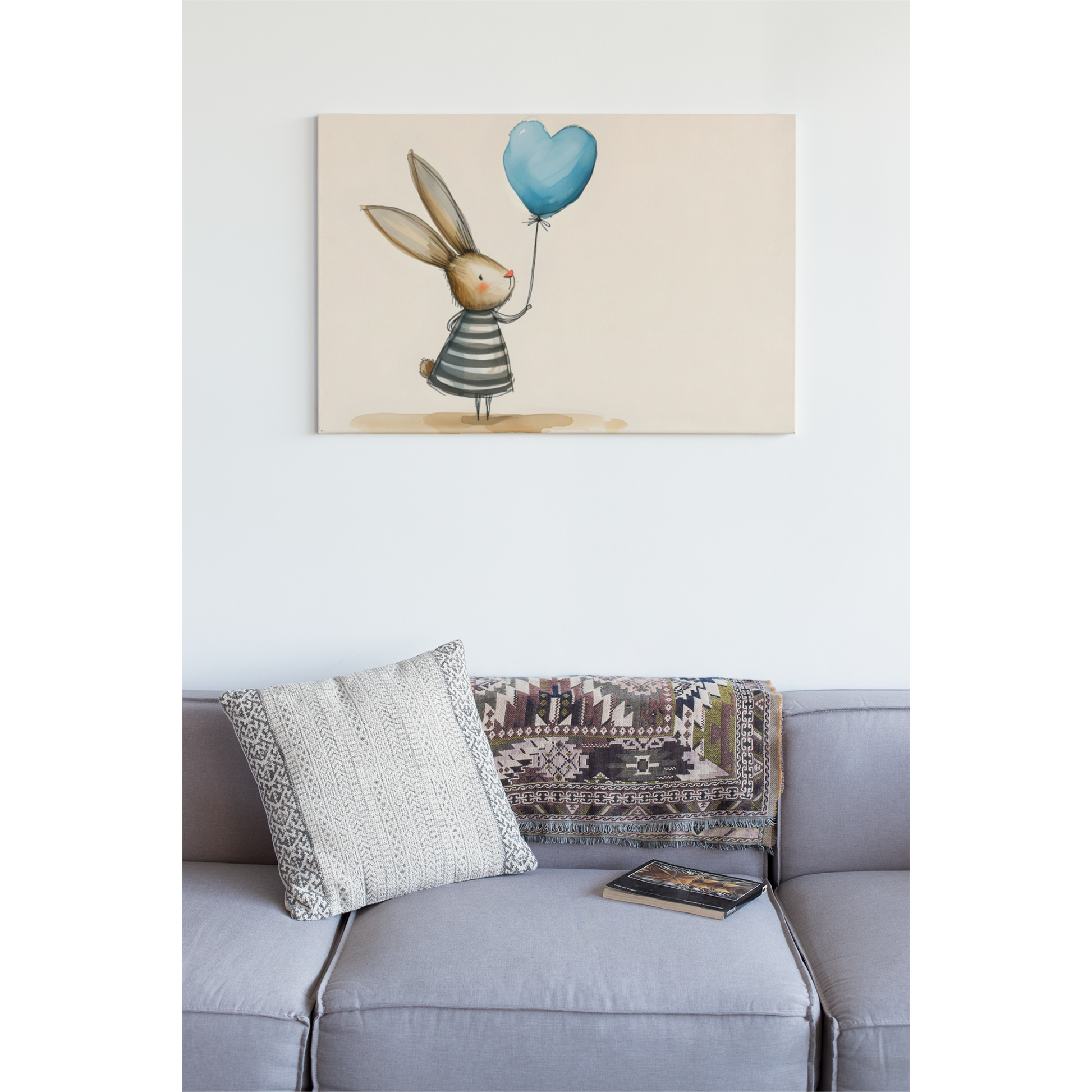 Tablou canvas "Baloon bunny" - 60x40 cm