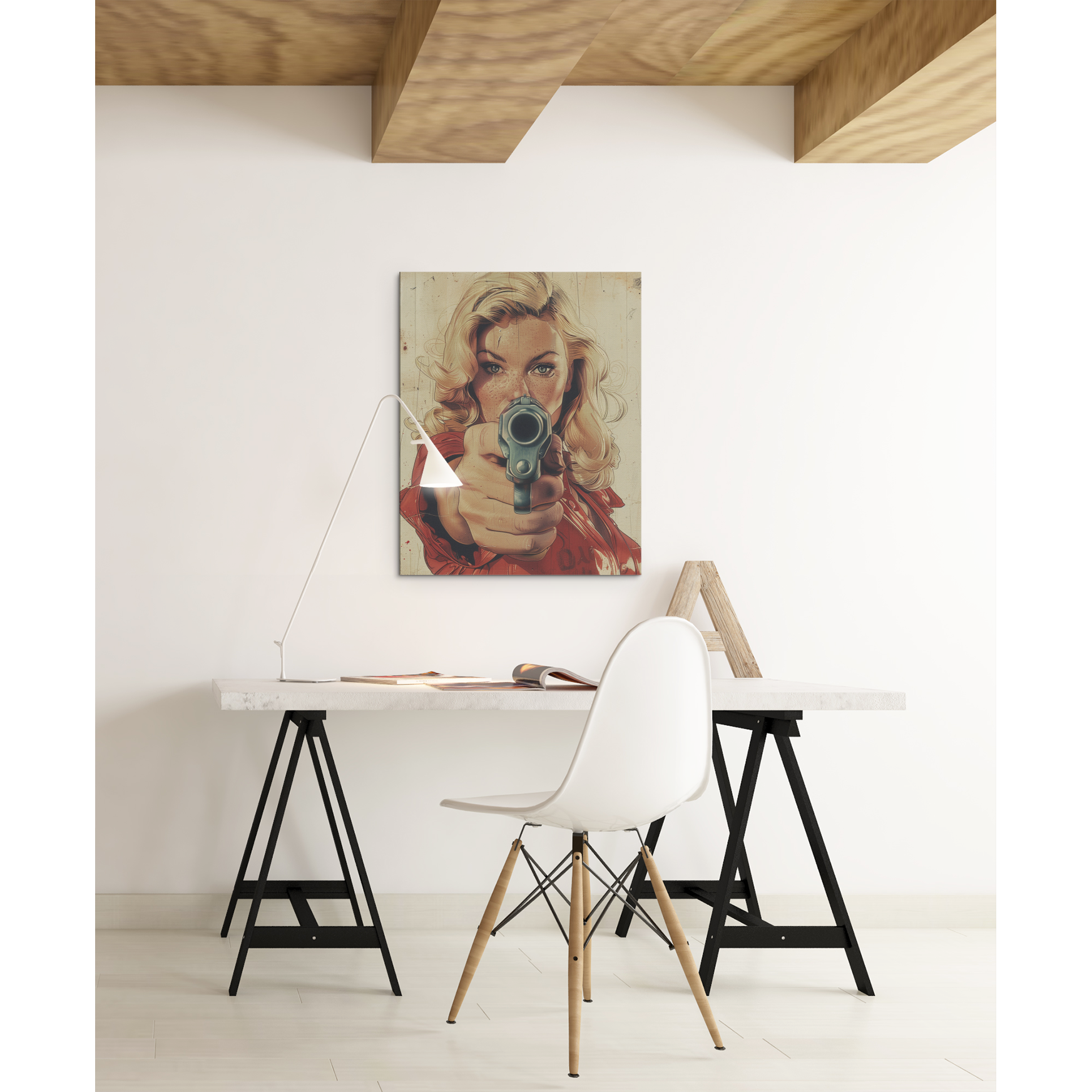 Tablou canvas "Popart gunpoint" - 40x60 cm