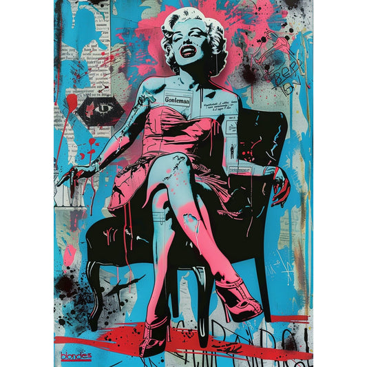 Tablou canvas "Popart graffiti blonde" - 40x60 cm