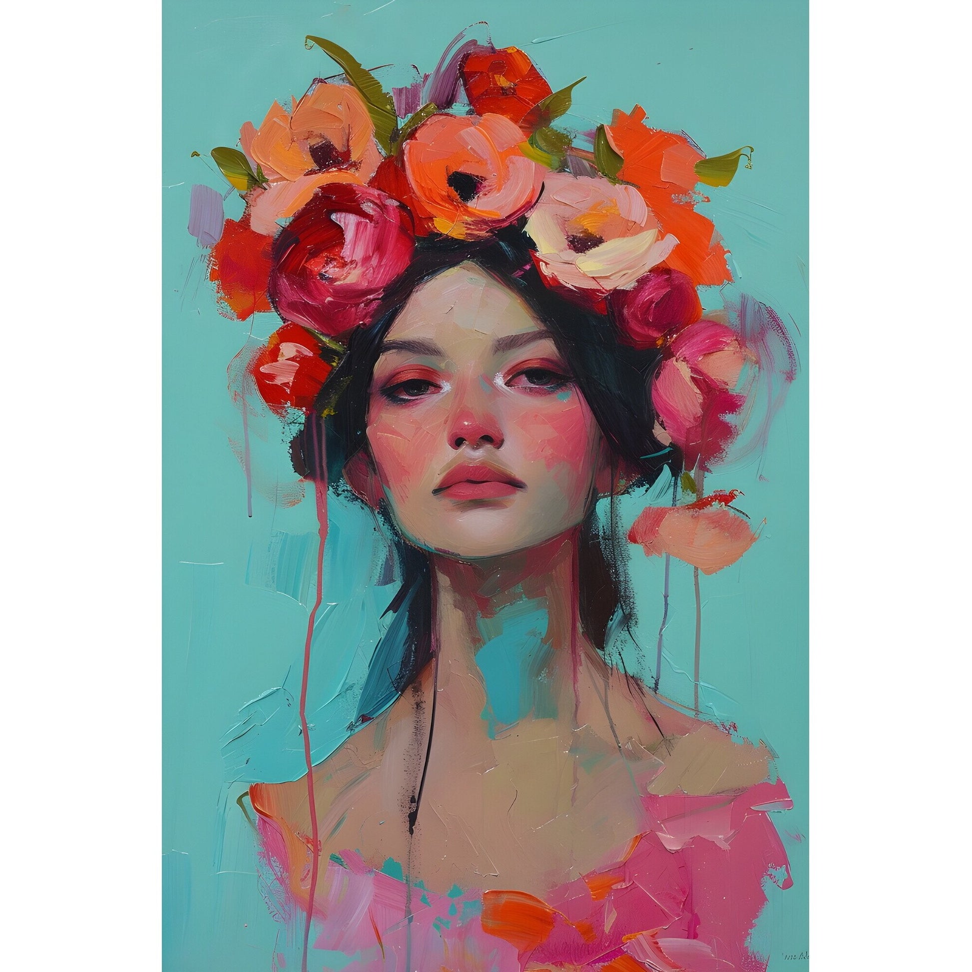 Tablou canvas "Flower Girl" - 40x60 cm