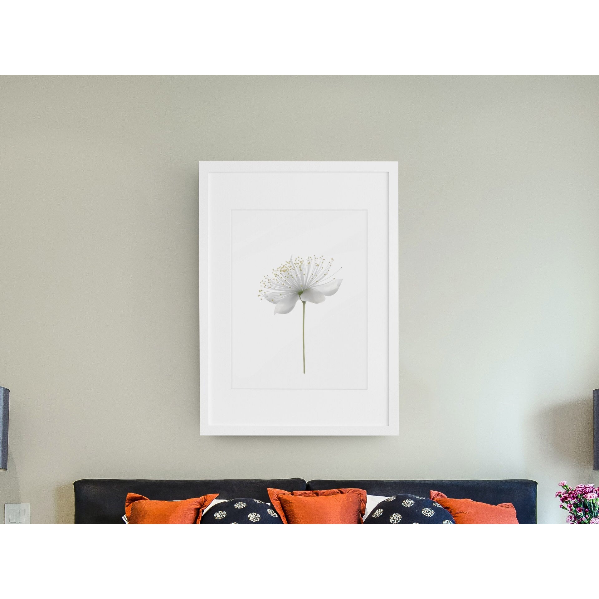 Tablou canvas "White Flower 5" - 90x120 cm