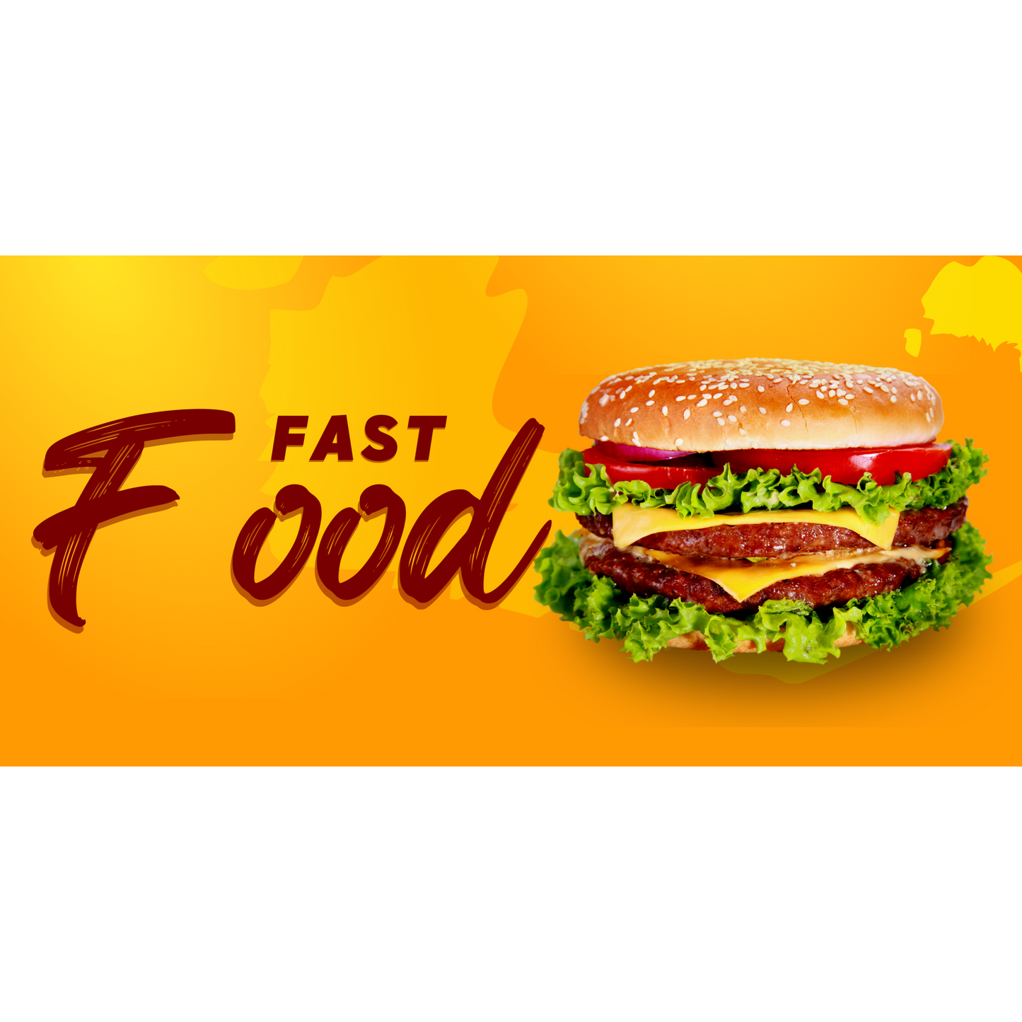 Banner Publicitar "FastFood Burger" — 150×75cm