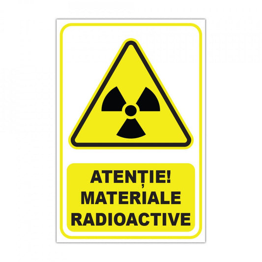 Etichete "Materiale radioactive" — 20×30cm