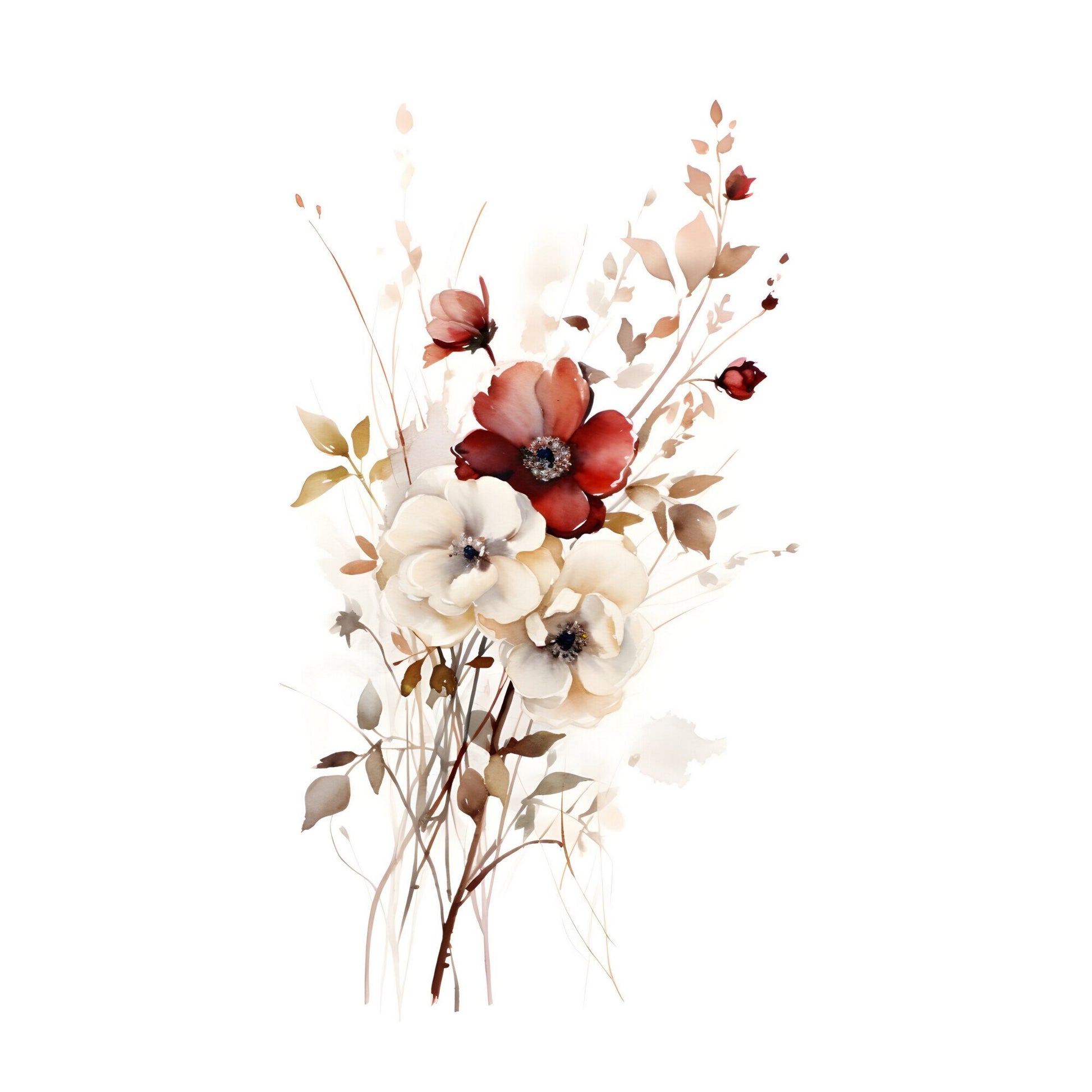 Tablou canvas "Red Flower 14" - 40x60 cm