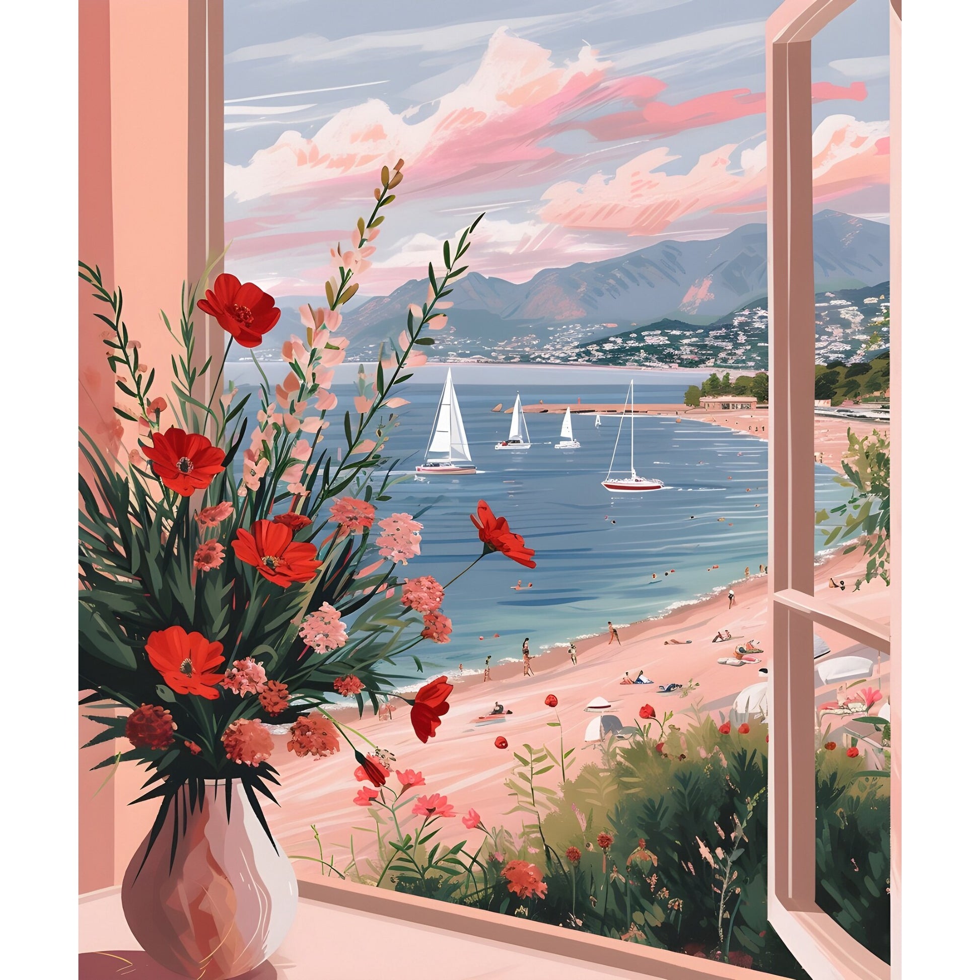 Tablou canvas "Window to paradise" - 40x60 cm