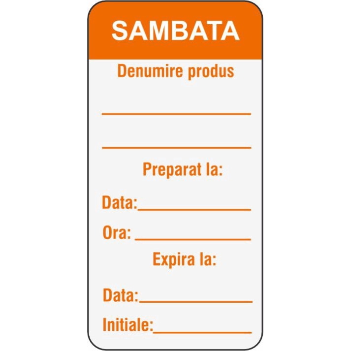 Set 500 Etichete HACCP "SAMBATA" — 3×6cm (removable)