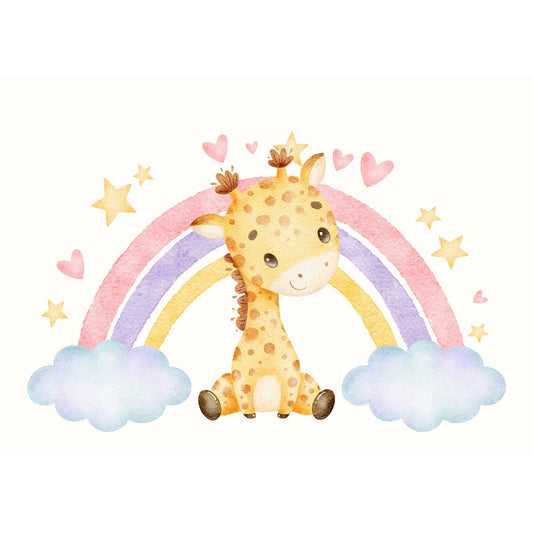 Tablou canvas "Rainbow giraffe" - 60x40 cm