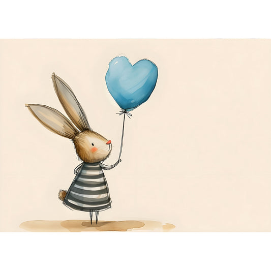 Tablou canvas "Baloon bunny" - 60x40 cm