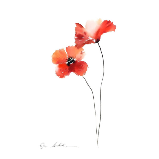 Tablou canvas "REDFLOWER 8" - 40x60 cm