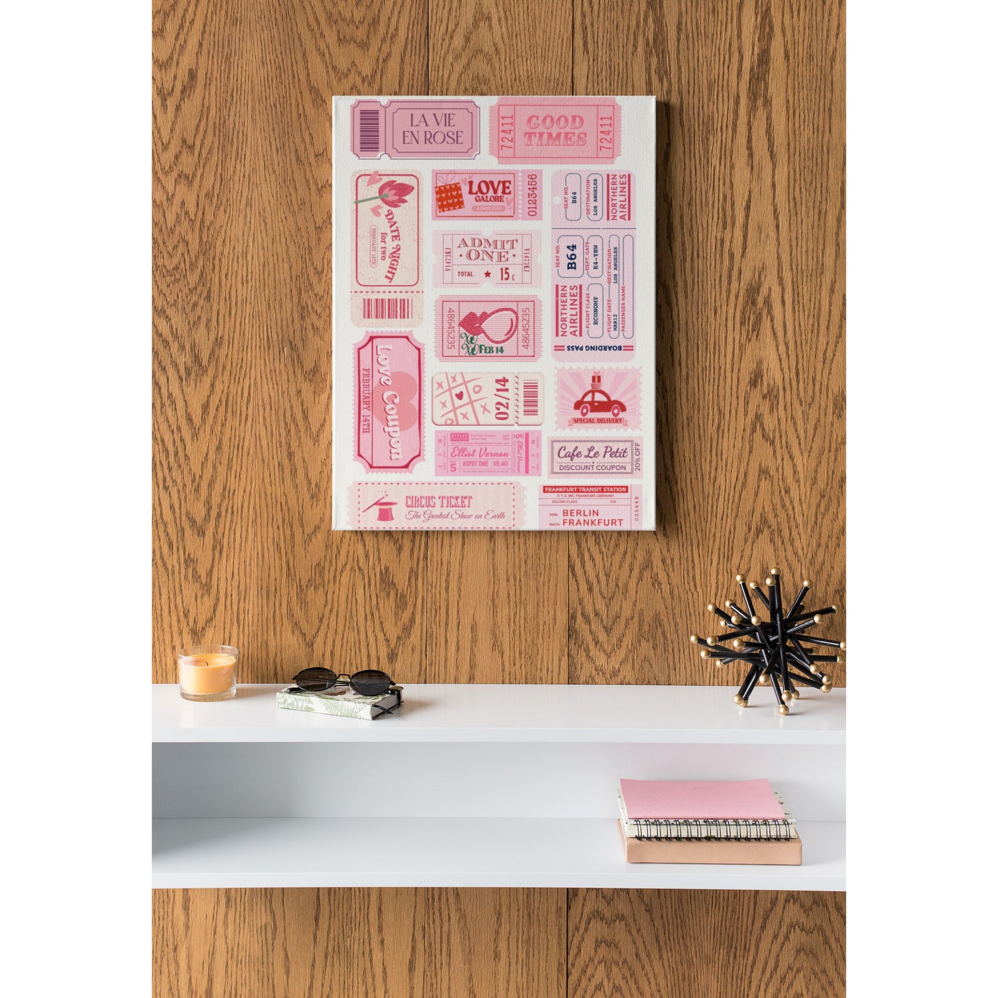 Tablou canvas "Pink ticket" - 40x60 cm